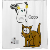 シャワーカーテン猫トイレ紙 シャワーカーテン (正面)