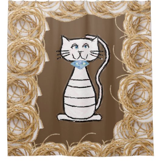 シャワーカーテン猫 シャワーカーテン (正面)