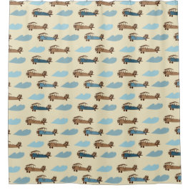 シャワーカーテン玩具飛行機 シャワーカーテン