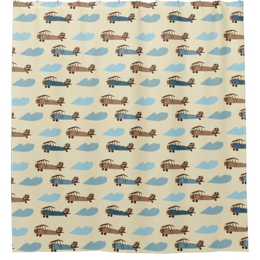 シャワーカーテン玩具飛行機 シャワーカーテン (正面)