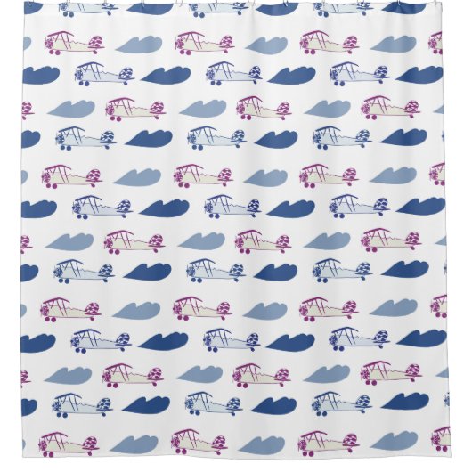 シャワーカーテン玩具飛行機 シャワーカーテン (正面)