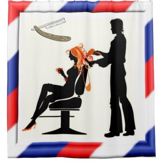 シャワーカーテン理容師 シャワーカーテン (正面)