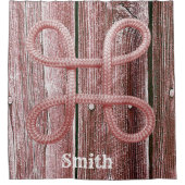 シャワーカーテン素朴レッドウッドロープ シャワーカーテン (正面)