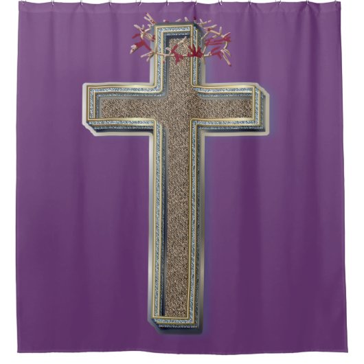 シャワーカーテン紫の背景 シャワーカーテン (正面)