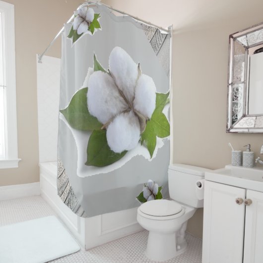 シャワーカーテン綿グレー シャワーカーテン (インサイチュ)