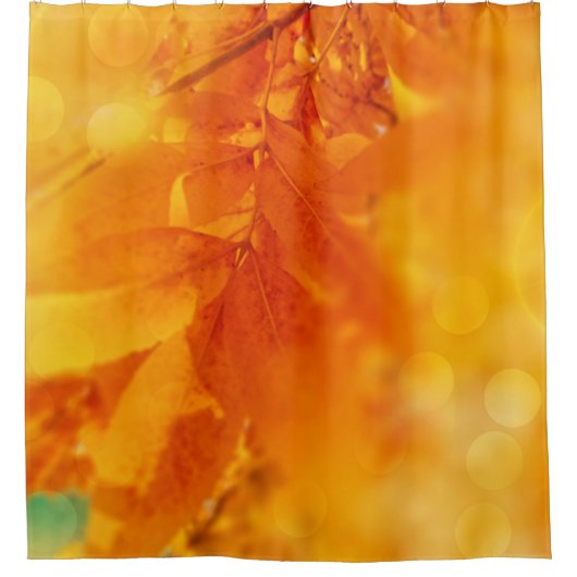 シャワーカーテン色秋の紅葉リーフ シャワーカーテン (正面)