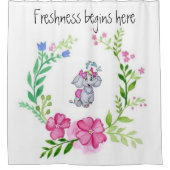 シャワーカーテン象フローラ シャワーカーテン (正面)