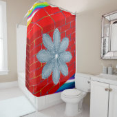 シャワーカーテン赤レンガ シャワーカーテン (インサイチュ)