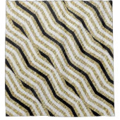 シャワーカーテン金ゴールドブラック シャワーカーテン (正面)