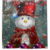 シャワーカーテン雪だるま シャワーカーテン (正面)