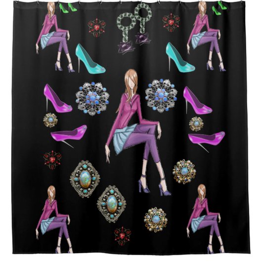 シャワーカーテン靴 シャワーカーテン (正面)