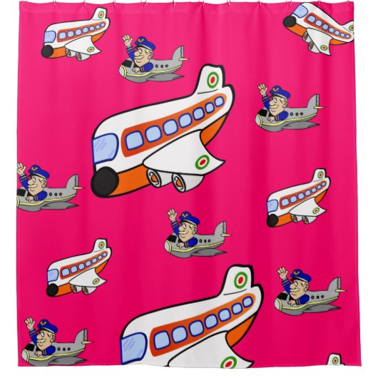 シャワーカーテン飛行機 シャワーカーテン (正面)