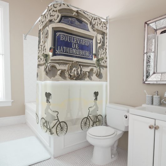 シャワーカーテン，パリ，フランス， シャワーカーテン (インサイチュ)