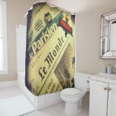 シャワーカーテン、パリ、新聞、 シャワーカーテン (インサイチュ)