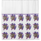 シャワーカーテン – パープルフィン魚 (正面)