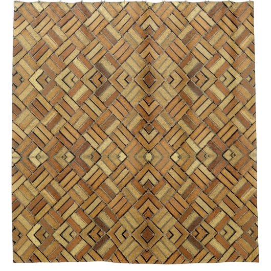 シャワーカーテン – レンガの万華鏡模様 (正面)