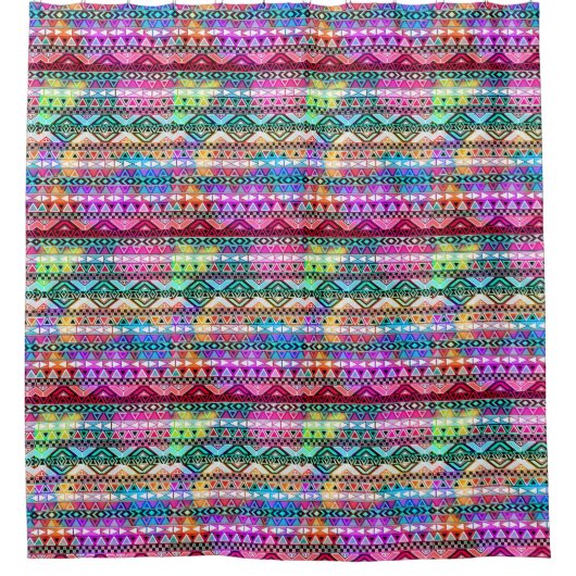 シャワーカーテン/先住民アメリカプリント シャワーカーテン (正面)