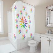 シャワーカーテン – 円形のカラー葉ホイールの (インサイチュ)