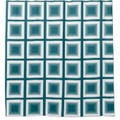 シャワーカーテン – 水色の正方形ブロック (正面)