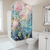 シャワーカーテン、牧草地のピンク色の花 シャワーカーテン (インサイチュ)