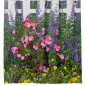 シャワーカーテン「白い柵と花」 シャワーカーテン (正面)