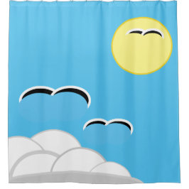 シャワーカーテン – 航行中のカモメ