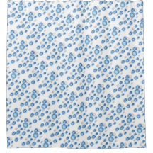 シャワーカーテン – 青い泡