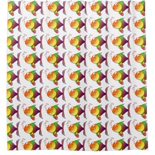 シャワーカーテン/魚 シャワーカーテン (正面)