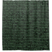 シャワーカーテン"Pi"緑のグローVar01 シャワーカーテン (正面)