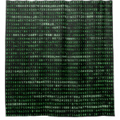 シャワーカーテン"Pi"緑のグローVar02 シャワーカーテン (正面)