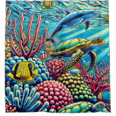 シャワーカーテン – "UNDERSEA ポップ・アートの ART" (正面)