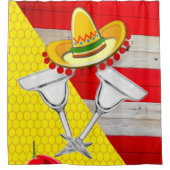 シャワーカーテンMexican Sombrero Drinks シャワーカーテン (正面)