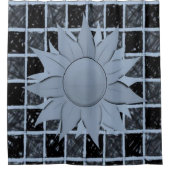 シャワーカー市松模様にテン シャワーカーテン (正面)