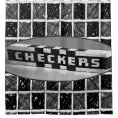 シャワーカー市松模様にテン シャワーカーテン (正面)