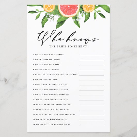 シャワーゲームで花嫁を最高の知ったグレープフルーツ (正面)