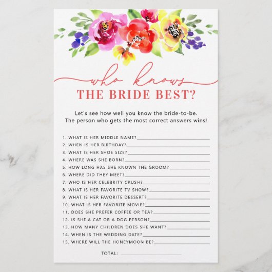 シャワーゲームで花嫁を知っ最高のた明るいフローラ (正面)