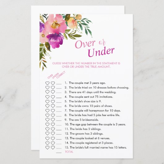 シャワーゲームの上または下のピンク色のフローラ (正面/裏面)