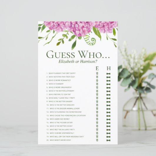 シャワーゲームをするピンクのアジサイ推測 (スタンド正面)