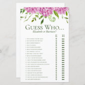 シャワーゲームをするピンクのアジサイ推測 (正面/裏面)