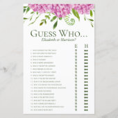 シャワーゲームをするピンクのアジサイ推測 (正面)