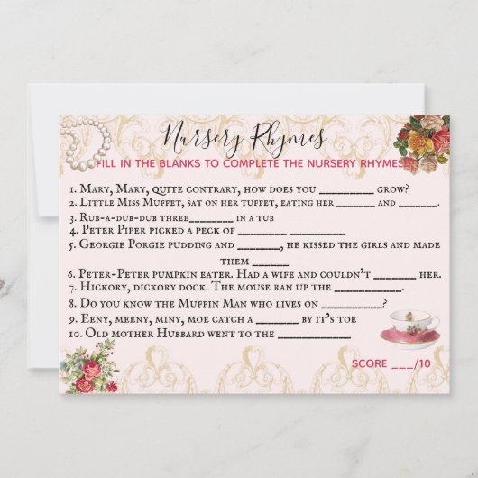 シャワーゲームカード 招待状 (正面)