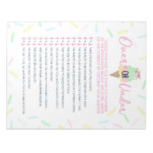 シャワーゲームパックの上または下にアイスクリームを振りかける ノートパッド (正面)