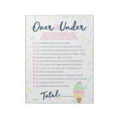 シャワーゲームパックの上または下のアイスクリーム ノートパッド (回転)