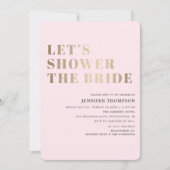 シャワーザブライド赤面&金ゴールドブライダルシャワー 招待状 (正面)