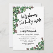 シャワーザラッキー花嫁クローバーブライダルシャワー 招待状 (正面)