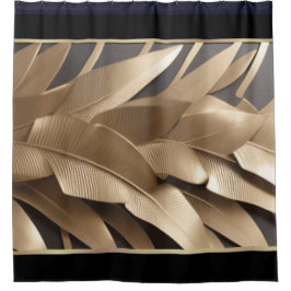 シャワースカルプチャードメタルバナナリーフ2-シャワーカーテン シャワーカーテン