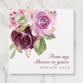 シャワータイムから貴方へ プラム フラワーブライダルシャワー フェイバータグ