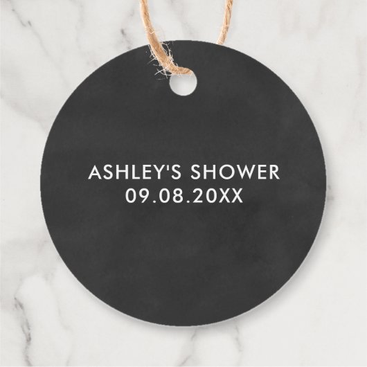 シャワータイムをあなたに、ブライダルシャワーチョークボード フェイバータグ (裏面)