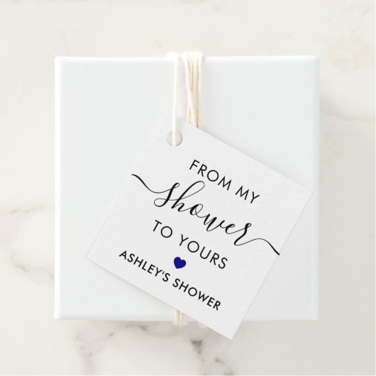 シャワータイムをあなたに 〜 ブライダルシャワー ネイビーブルー フェイバータグ (インサイチュ)