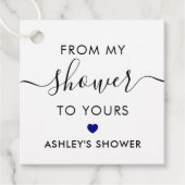 シャワータイムをあなたに 〜 ブライダルシャワー ネイビーブルー フェイバータグ (正面)